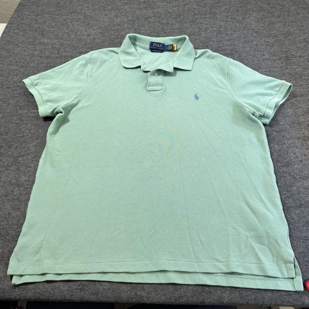 Polo Ralph Lauren Men's M Custom Fit Polo Shirt Teal Blue Pony 100%‎ Cotton Golf